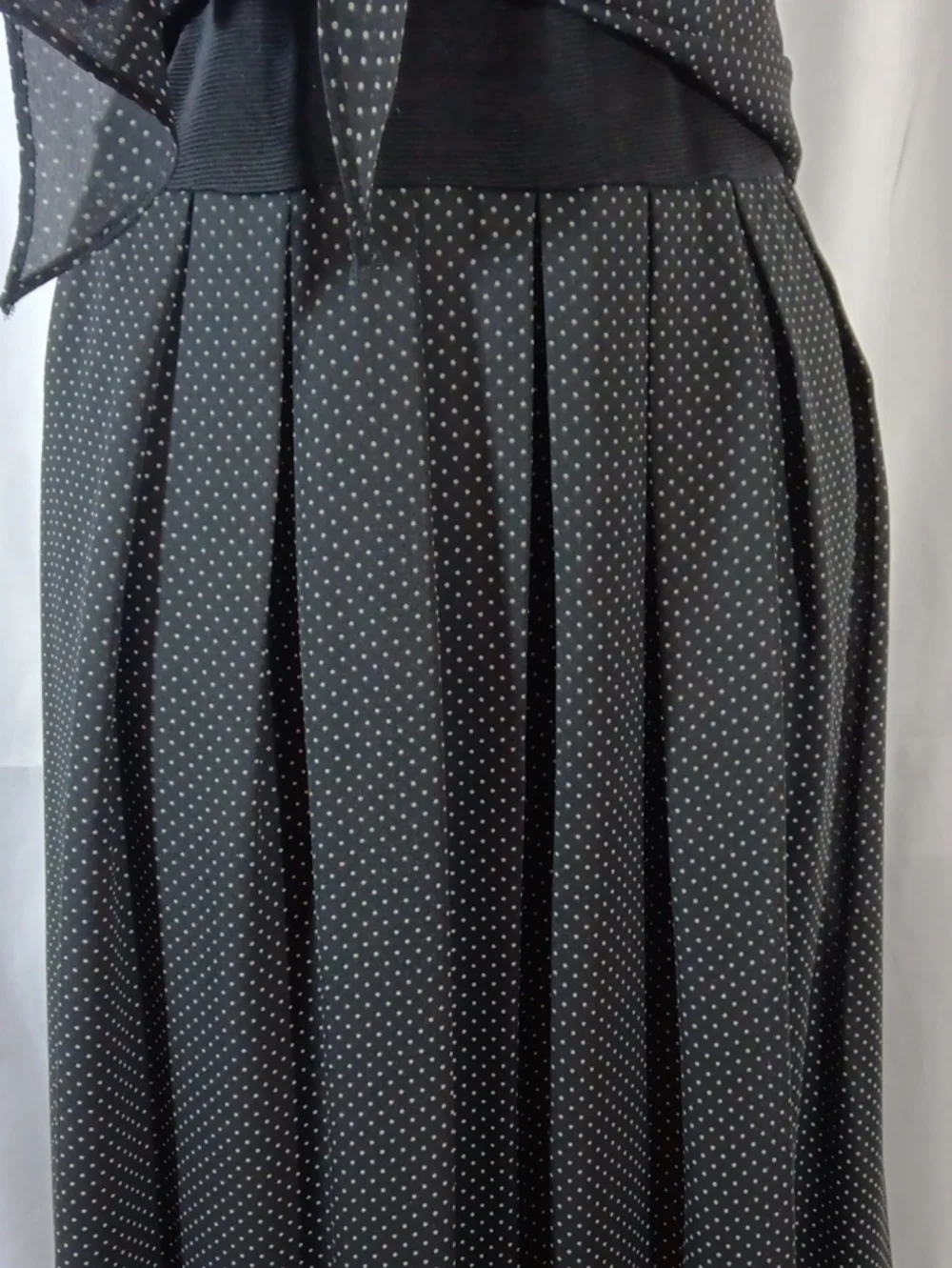 CDC Vintage Womens 8 Jumpsuit Black Polka Dot Wide Leg High Rise Waist Tie - Picture 6 of 14